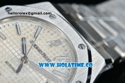 Audemars Piguet Royal Oak Swiss ETA 2824 Automatic Full Steel with White Dial and Stick Markers - 1:1 Origianl (ZF)