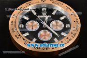 Rolex Daytona Swiss Quartz Rose Gold Case with Black Dial - Wall Clock