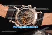 Patek Philippe Grand Complication Chronograph 7750 Auto Steel Case with Skeleton Dial and Black Leather Strap