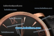 Patek Philippe Calatrava Swiss ETA 2824 Automatic Rose Gold Case with Black Dial and Stick/Roman Numeral Markers