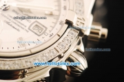 Breitling Chronomat Evolution Chronograph Swiss Valjoux 7750 Automatic Movement Full Steel with White Dial and Diamond Bezel