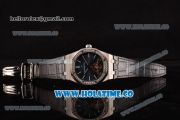 Audemars Piguet Royal Oak 41MM Swiss Tourbillon Manual Winding Steel Case with Diamonds Bezel Black Leather Strap and Blue Dial (FT)