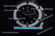 Hublot Big Bang King Power Foudroyante Chrono Swiss Valjoux 7750 Automatic PVD Case with Black Dial Steel Bezel and Black Rubber Strap