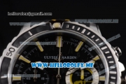 Ulysse Nardin Maxi Marine Diver Miyota OS20 Quartz Steel Case with Black Dial and Black Rubber Strap Yellow Markers