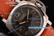 Panerai Luminor 1950 Asia 6497 Steel Case with Black Dial and Brown Leather Strap