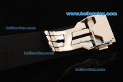 Hublot Big Bang Swiss Quartz Movement Steel Case with Black Dial and Diamond Bezel-Black Rubber Strap