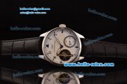 IWC Portuguese Asia 6497-CHG Manual Winding Steel Case and Black Leather Strap White Dial