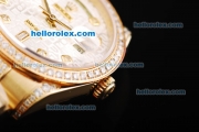 Rolex Day Date Automatic Movment Golden Case with Diamond Bezel and Diamond Markers