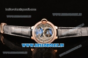 Cartier Ballon Bleu Tourbillon Seagull ST80 Tourbillon Manual Winding Rose Gold Case with Grey Dial and Diamonds Bezel