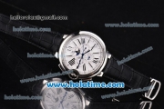 Cartier Ballon Bleu De 45MM Miyota Quartz Steel Case with White Dial and Black Leather Strap