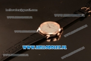 Girard Perregaux 1966 9015 Auto Rose Gold Case with White Dial and Black Leather Strap