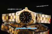 Tag Heuer Aquaracer Swiss ETA Quartz Movement Gold Bezel with Black Dial and Diamond Markers