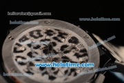 Hublot Big Bang Snow Leopard Chrono Miyota OS20 Quartz PVD Case with Leopard Leather Bracelet and Steel Bezel
