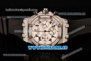 Audemars Piguet Royal Oak Offshore Miyota OS20 Quartz Diamonds/Steel Case with White Dial and Arabic Numeral Markers - Diamonds Bezel (EF)