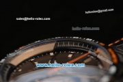 Tag Heuer Grand Carrera Calibre 36 RS Caliper Chrono Miyota OS20 Quartz PVD Case with Black Leather Strap Orange Second Hand and Black Dial - 7750 Coating