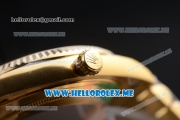 Rolex Day-Date Clone Rolex 3255 Automatic Yellow Gold Case/Bracelet with Silver Dial and Stick Markers