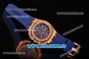 Audemars Piguet Royal Oak Offshore Miyota Quartz Rose Gold Case with Grey/Blue Dial and Blue Rubber Strap - Stick Markers (EF)