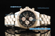 Breitling Super Avenger Chronograph Swiss Valjoux 7750 Automatic Movement Full Steel with Black Dial and White Subdials-1:1 Original