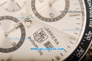 Tag Heuer Carrera Chronograph Swiss Valjoux 7750 Automatic Movement Steel Case with White Dial and Steel Strap