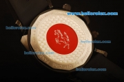 Ferrari Chronograph Quartz PVD Case with Black Dial/Red Subdials and Black Rubber Strap