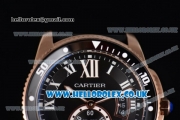 Cartier Calibre de Cartier Diver Asia ST16 Automatic Rose Gold Case with Black Dial Roman Markers and Black Rubber Strap