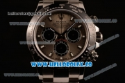 Rolex Daytona Chrono Clone Rolex 4130 Automatic Steel Case with Gray Dial PVD Bezel and Steel Bracelet (EF)