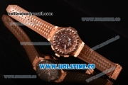 Hublot Big Bang Aero Bang Chrono Miyota Quartz Rose Gold/Diamonds Case with Brown Skeleton Dial Stick Markers and Brown Ceramic Bezel