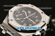 Audemars Piguet Royal Oak Offshore Chronograph Swiss Valjoux 7750 Automatic Movement Steel Case with Black Dial and Black Leather Strap