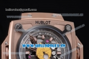 Hublot Masterpiece MP 08 Antikythera Sunmoon Asia 2813 Automatic Rose Gold Case Skeleton Dial Stick Markers and Yellow Leather Strap