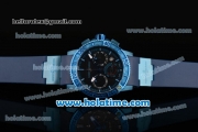 Ulysse Nardin Marine Diver Chrono Miyota OS20 Quartz Blue PVD Case with Black Dial Blue Stick Markers and Blue Rubber Bracelet