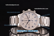 IWC Portuguese Chrono Japanese Miyota OS10 Quartz Stainless Steel Case Numeral Markers with Stainless Steel Strap and White Dial