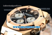 Audemars Piguet Royal Oak 41MM Chronograph Swiss Valjoux 7750 Automatic Rose Gold Case/Bracelet with Black Dial (EF)