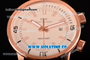 IWC Aquatimer Vintage 1967 Asia Automatic Rose Gold Case with White Dial Stick Markers and Black Rubber Strap