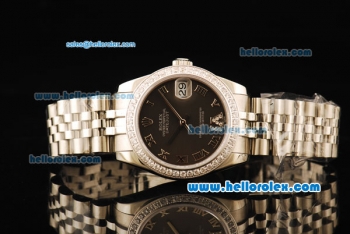 Rolex Datejust Automatic Movement Full Steel with ETA Coating Case and Diamond Bezel