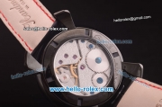 Gaga Milano Italy Asia 6497 Manual Winding PVD Case with White Dial and Black Strap - colorized Markers