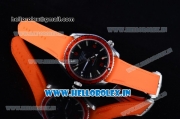 Omega Seamaster Planet Ocean GMT Asia 2813 Automatic Steel Case with Black Dial Orange Rubber Strap and Orange Bezel