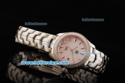 Tag Heuer Link 200 Meters Swiss Quartz Movement Full Steel with Pink Dial and Diamond Bezel-Lady Model