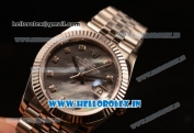 Rolex Datejust 37mm Swiss ETA 2836 Automatic Steel Case with Jubilee Steel Bezel Black Mop Dial Diamonds Steel Bracelet