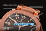 Patek Philippe Aquanaut Miyota 9015 Automatic Full Rose Gold with Black Dial and Arabic Numeral Markers (BP)