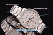 IWC Portuguese Chrono Japanese Miyota OS10 Quartz Stainless Steel Case Numeral Markers with Stainless Steel Strap and White Dial