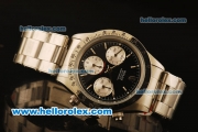 Rolex Daytona Vintage Chronograph Swiss Valjoux 7750 Steel Case/Strap with Black Dial and White Stick Markers