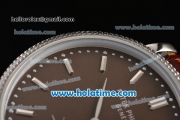 Patek Philippe Calatrava Miyota Quartz Steel Case with Silver Stick Markers and Brown Dial