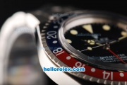 Rolex GMT-Master Swiss ETA 2836 Automatic Movement Full Steel with Blue/Red Bezel and Yellow Markers