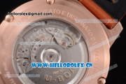 U-Boat Chimera Automatic Asia ST25 Automatic Rose Gold Case White Dial Brown Leather Strap and Rose Gold Markers