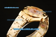 Rolex Datejust Automatic Movement Full Gold with Pink Dial and Roman Numerals-ETA Coating Case