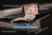 Cartier Tank Solo Swiss Quartz Movement Steel Case with White Dial and Black Leather Strap - 1:1 Origianl (ZF)