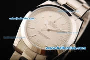 Rolex Explorer Automatic Movement Steel Case with Grey Dial and Stick Hour Marker-SS Strap