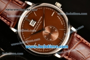 A.Lange&Sohne Saxonia Miyota Quartz Steel Case with Silver Stick Markers and Brown Dial