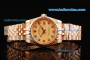 Rolex Datejust Automatic Full Rose Gold with Diamond Marking and Rose Gold Dial