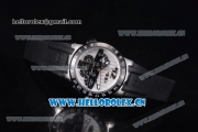 Ulysse Nardin Executive Dual Time & Big Date Asia ST25 Automatic Steel Case White Dial White Markers and Black Rubber Strap